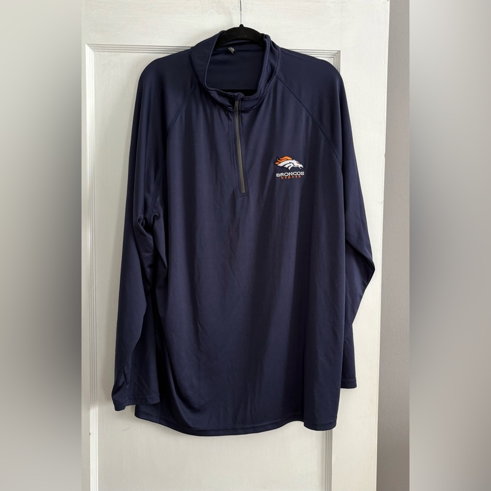 Men's Denver Broncos Dunbrooke Navy Quarter-Zip Sweatshirt Size 2XL